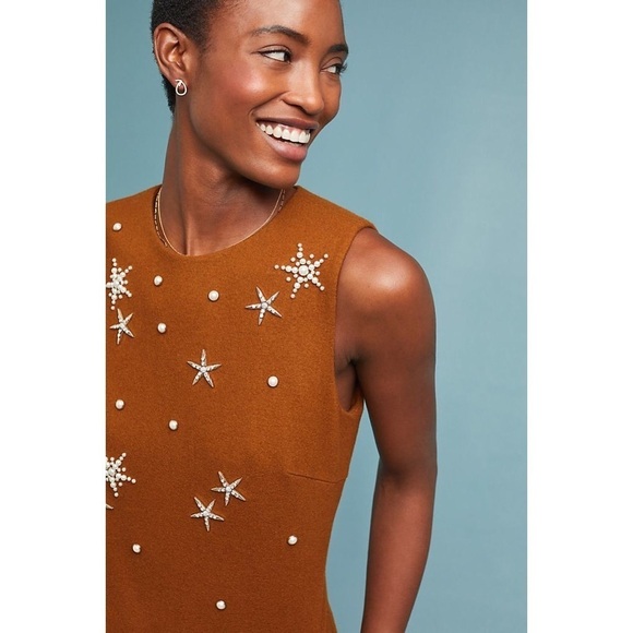 Anthropologie Mignon Doo Wool Starry Shift Dress - Picture 3 of 9